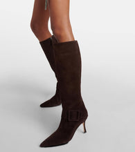 Manolo Blahnik Bayhi Gala suede knee-high boots