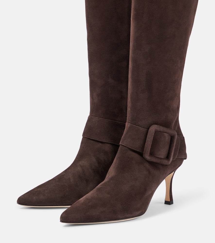 Manolo Blahnik Bayhi Gala suede knee-high boots
