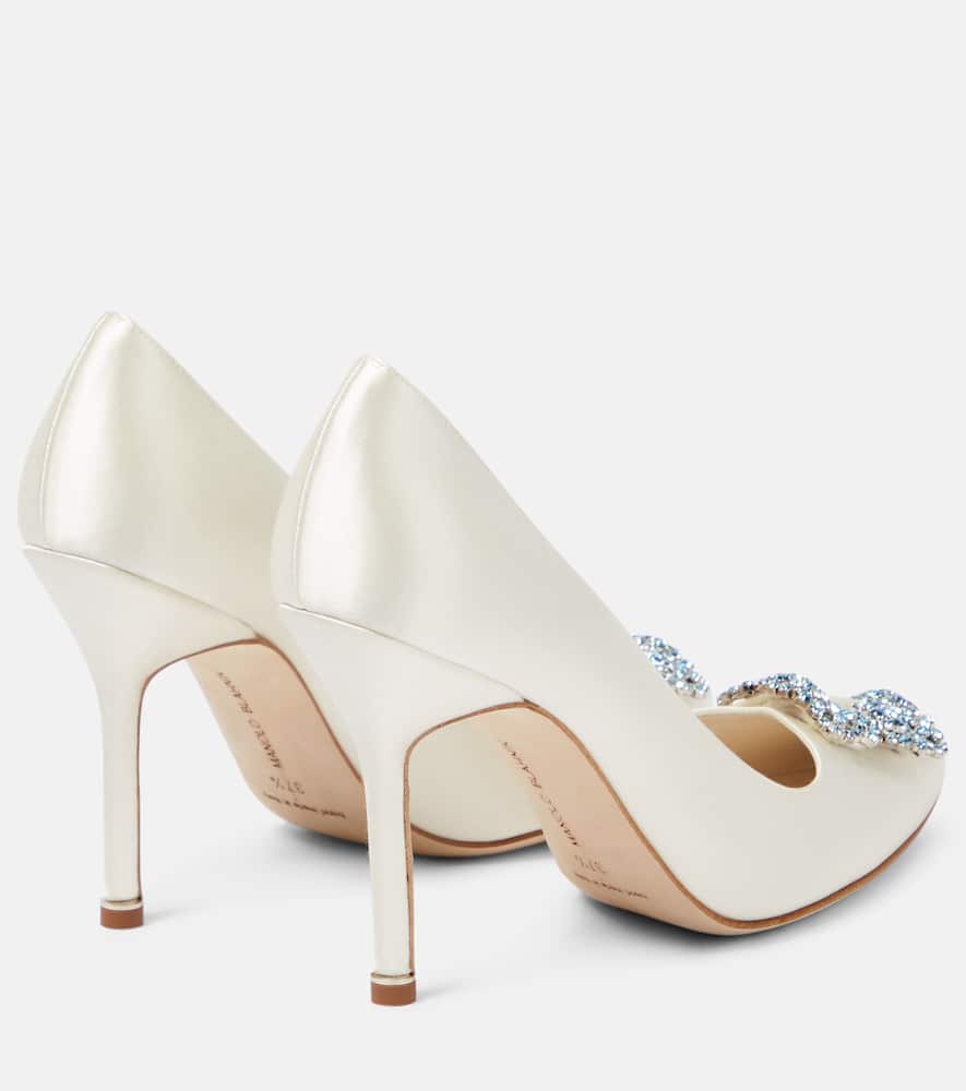 Manolo Blahnik Bridal Hangisi 105 embellished satin pumps