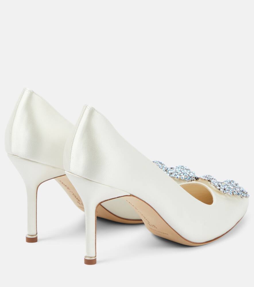 Manolo Blahnik Bridal Hangisi 90 embellished satin pumps