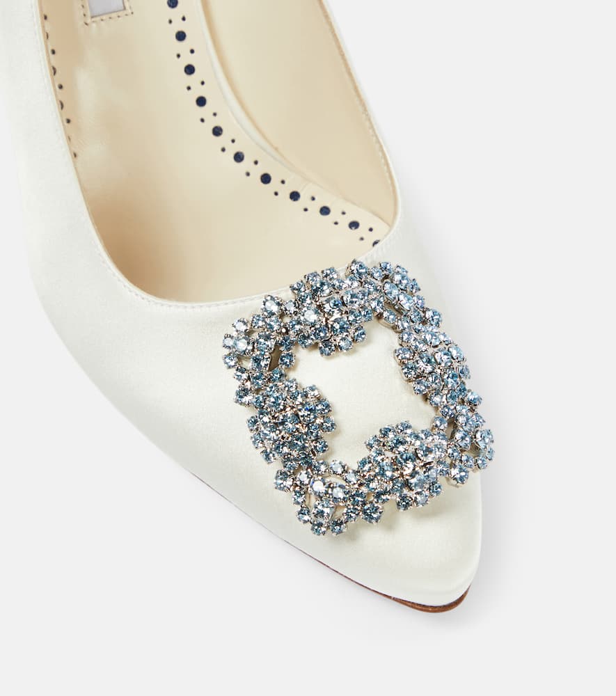 Manolo Blahnik Bridal Hangisi 90 embellished satin pumps