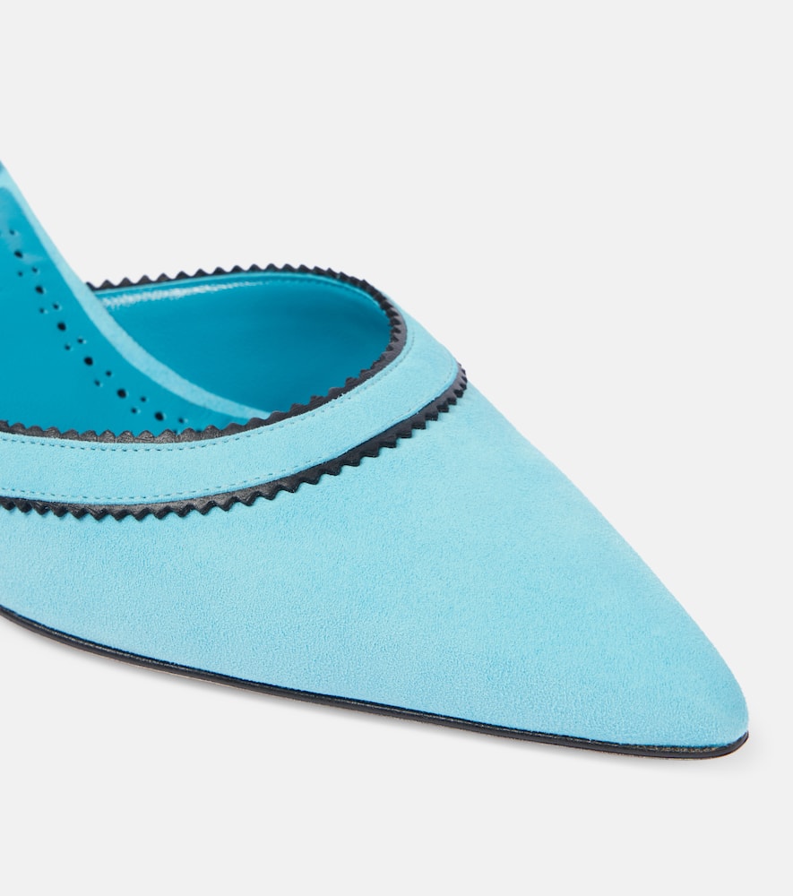 Manolo Blahnik Brontiasli suede slingback pumps