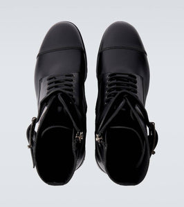 Manolo Blahnik Buloko leather combat boots
