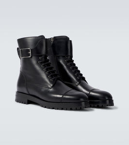 Manolo Blahnik Buloko leather combat boots