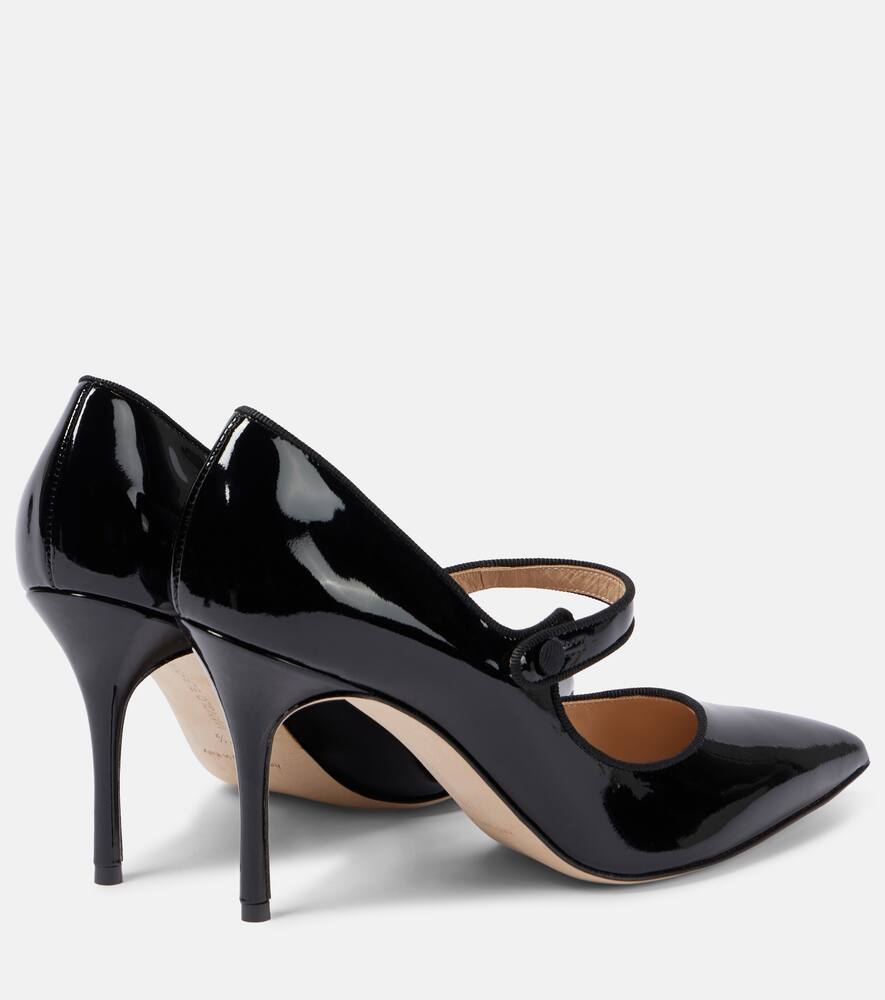Manolo Blahnik Campari 90 patent leather pumps