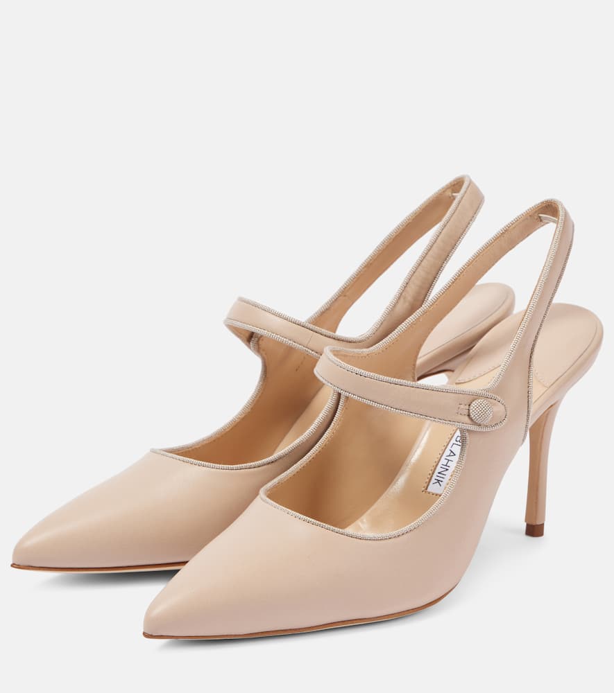 Manolo Blahnik Campari 90 suede slingback pumps