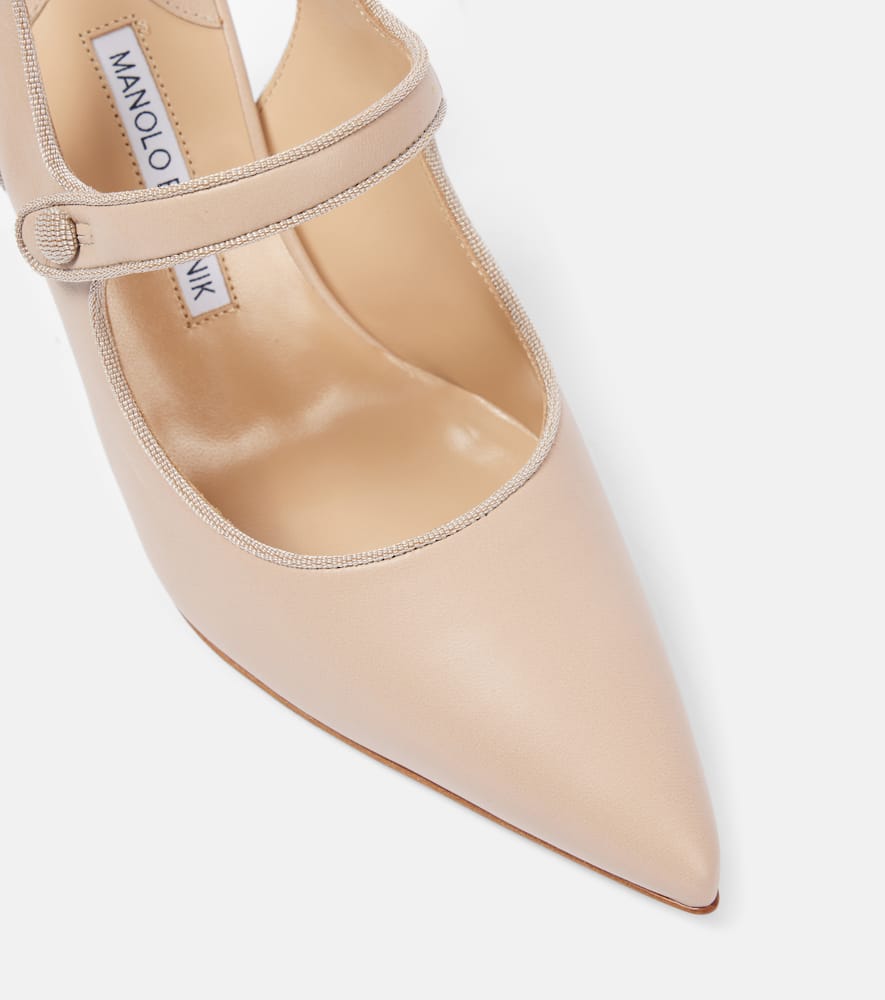 Manolo Blahnik Campari 90 suede slingback pumps
