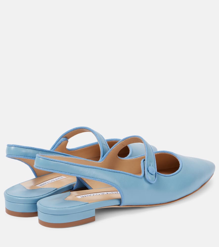 Manolo Blahnik Campariflatsli leather slingback flats