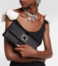 Manolo Blahnik Capri embellished satin clutch