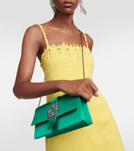 Manolo Blahnik Capri embellished satin clutch