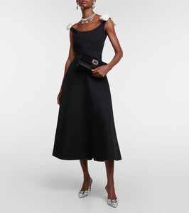 Manolo Blahnik Capri embellished satin clutch