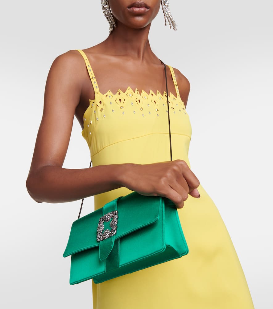 Manolo Blahnik Capri embellished satin clutch