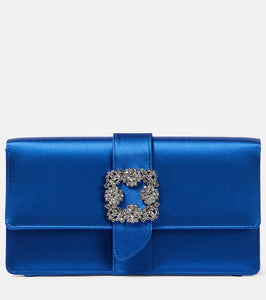 Manolo Blahnik Capri embellished satin clutch. Shop Manolo Blahnik Clutches for women now.