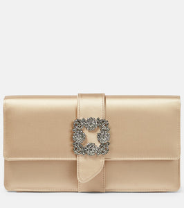 Manolo Blahnik Capri embellished satin clutch. Shop Manolo Blahnik Clutches for women now.