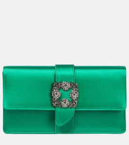 Manolo Blahnik Capri embellished satin clutch. Shop Manolo Blahnik Clutches for women now.