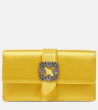 Manolo Blahnik Capri embellished satin clutch. Shop Manolo Blahnik Clutches for women now.