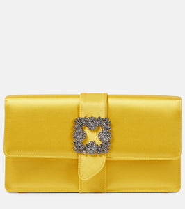 Manolo Blahnik Capri embellished satin clutch. Shop Manolo Blahnik Clutches for women now.