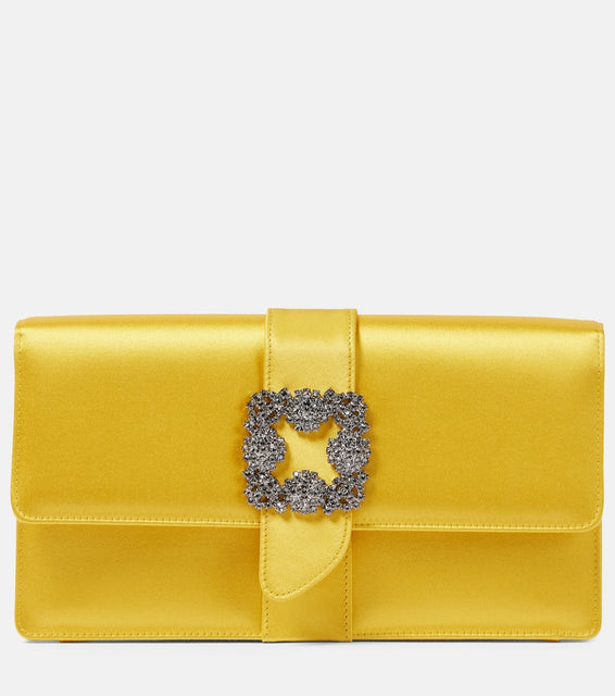 Manolo Blahnik Capri embellished satin clutch. Shop Manolo Blahnik Clutches for women now.