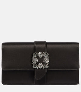 Manolo Blahnik Capri embellished satin clutch. Shop Manolo Blahnik Clutches for women now.