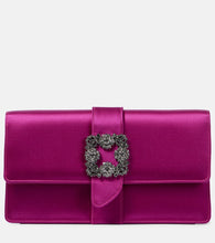 Manolo Blahnik Capri embellished satin clutch. Shop Manolo Blahnik Clutches for women now.