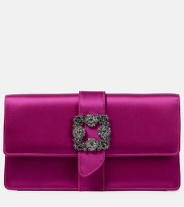 Manolo Blahnik Capri embellished satin clutch. Shop Manolo Blahnik Clutches for women now.