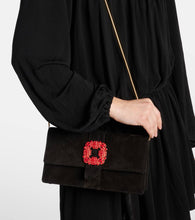 Manolo Blahnik Capri embellished suede clutch
