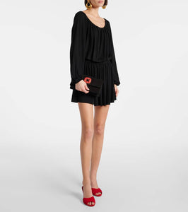 Manolo Blahnik Capri embellished suede clutch