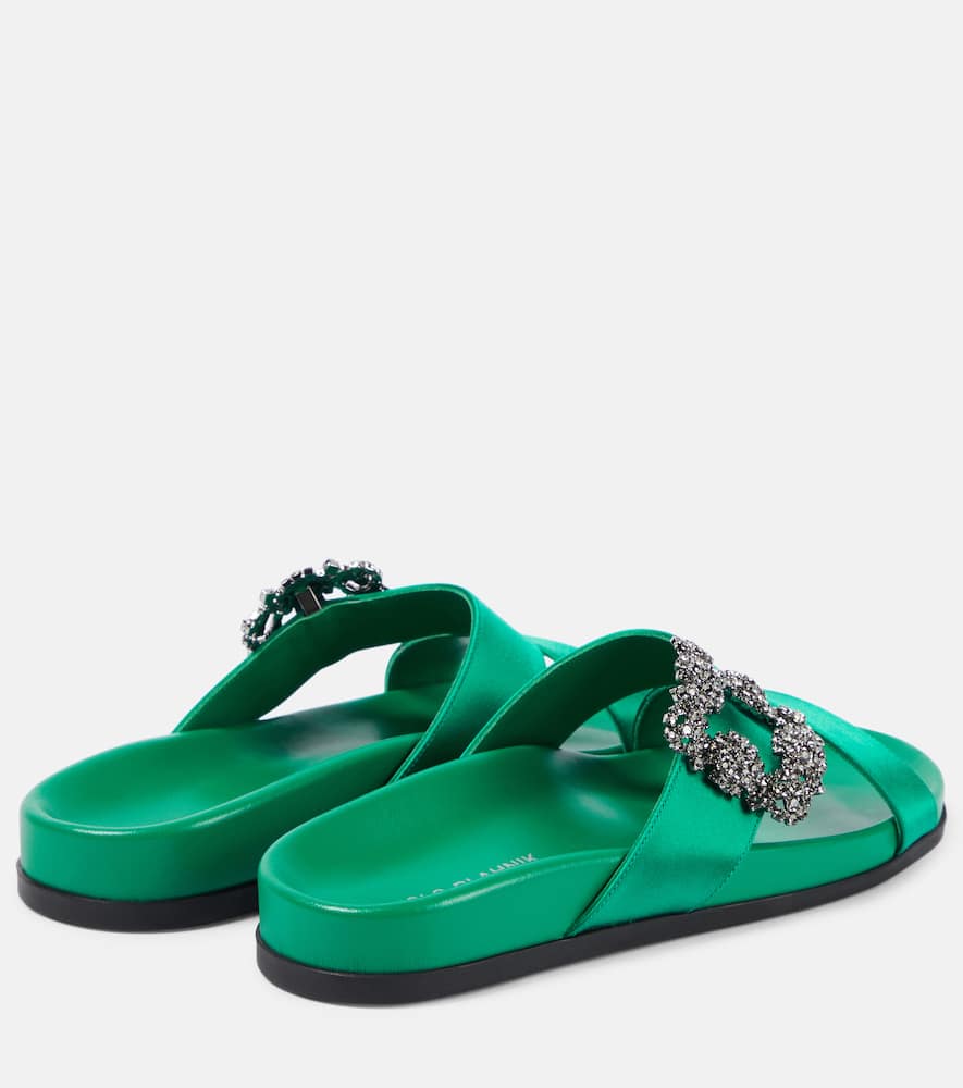 Manolo Blahnik Chilanghi embellished satin sandals