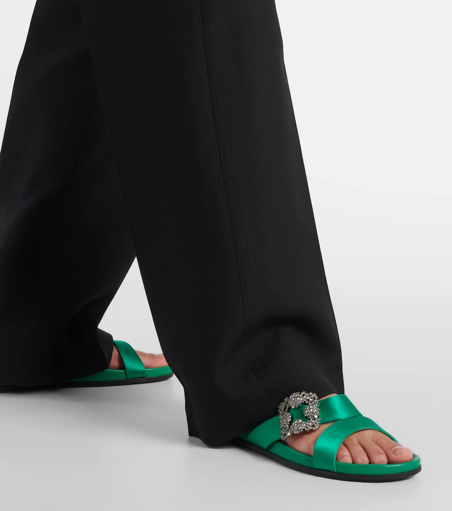 Manolo Blahnik Chilanghi embellished satin sandals