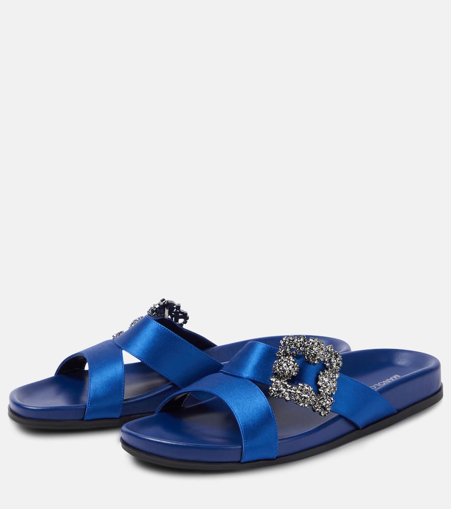 Manolo Blahnik Chilanghi embellished satin sandals