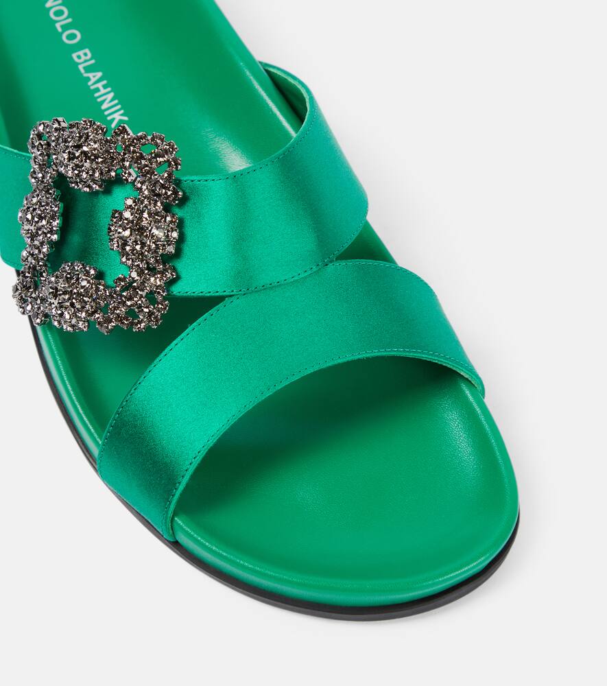 Manolo Blahnik Chilanghi embellished satin sandals