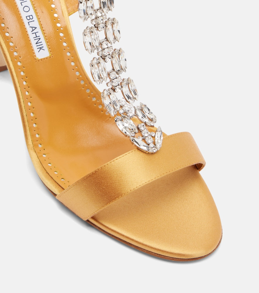 Manolo Blahnik Crystal-embellished satin sandals