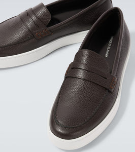 Manolo Blahnik Ellis leather boat shoes