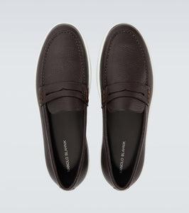Manolo Blahnik Ellis leather boat shoes