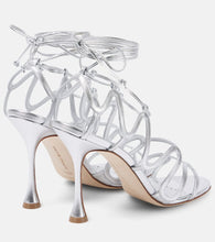 Manolo Blahnik Fawda 105 metallic leather sandals