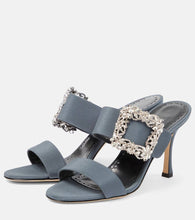 Manolo Blahnik Gable Jewel embellished Cr√É¬™pe de Chine sandals