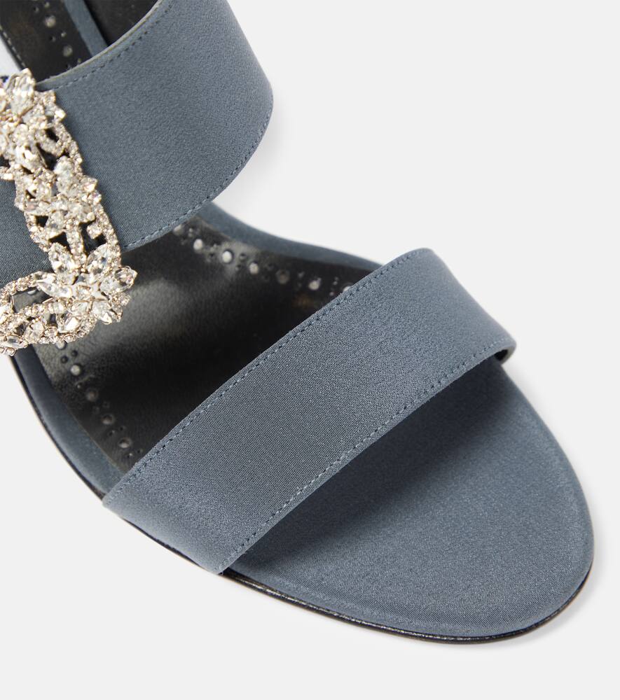 Manolo Blahnik Gable Jewel embellished Cr√É¬™pe de Chine sandals