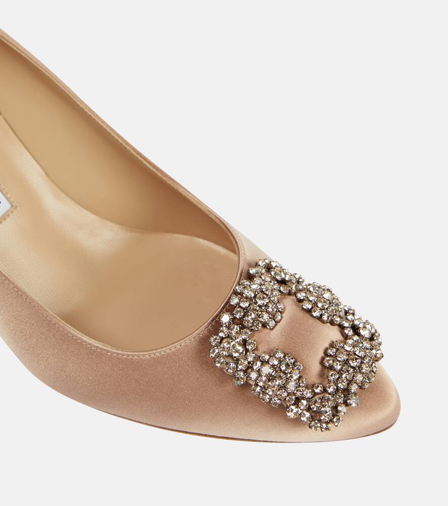 Manolo Blahnik Hangisi 70 embellished satin pumps