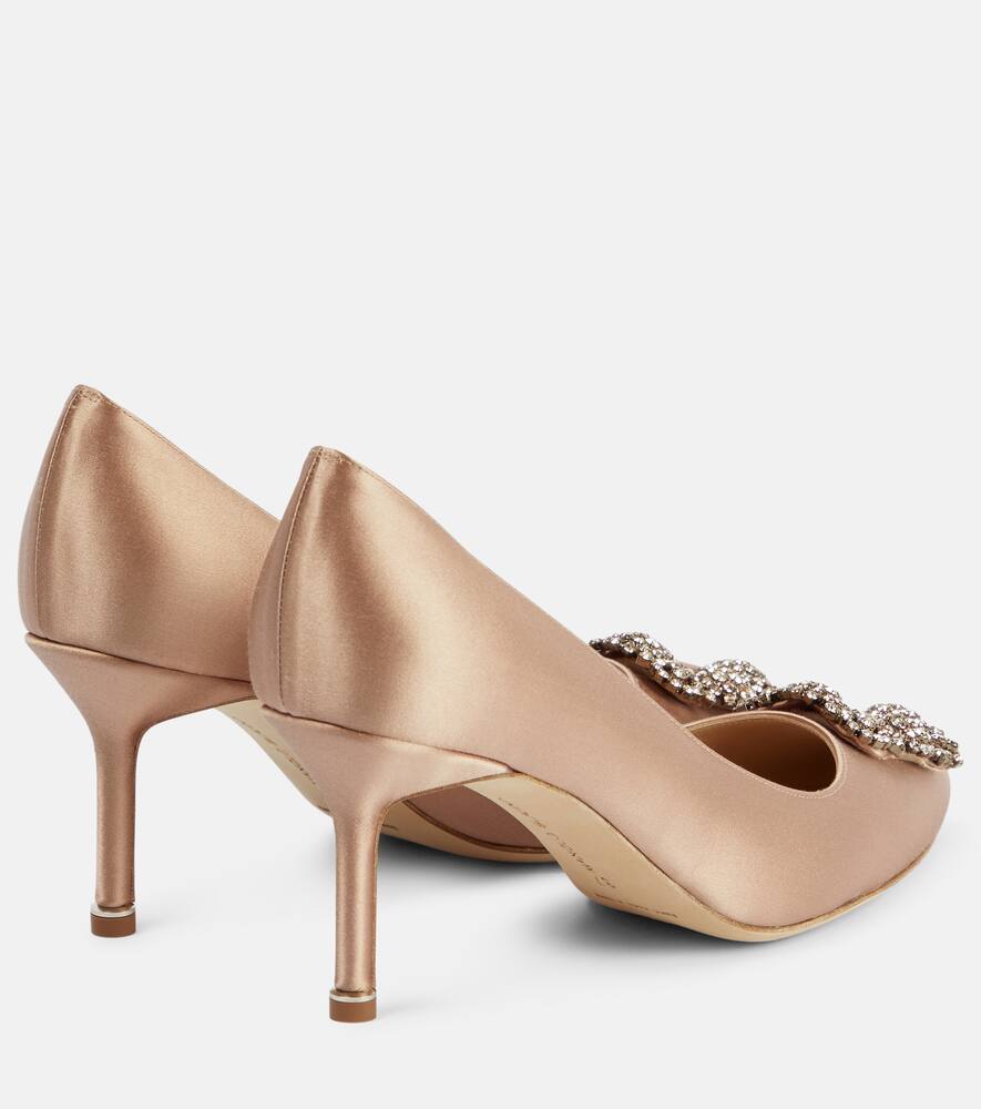 Manolo Blahnik Hangisi 70 embellished satin pumps