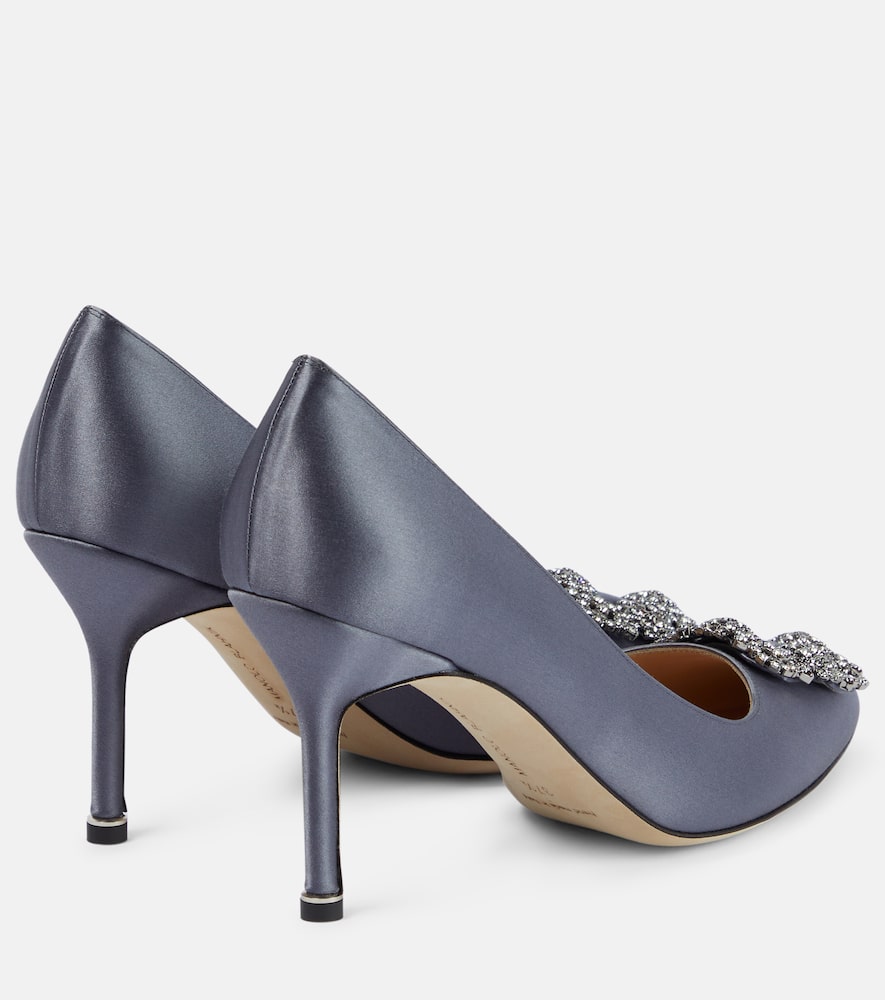 Manolo Blahnik Hangisi 90 embellished satin pumps