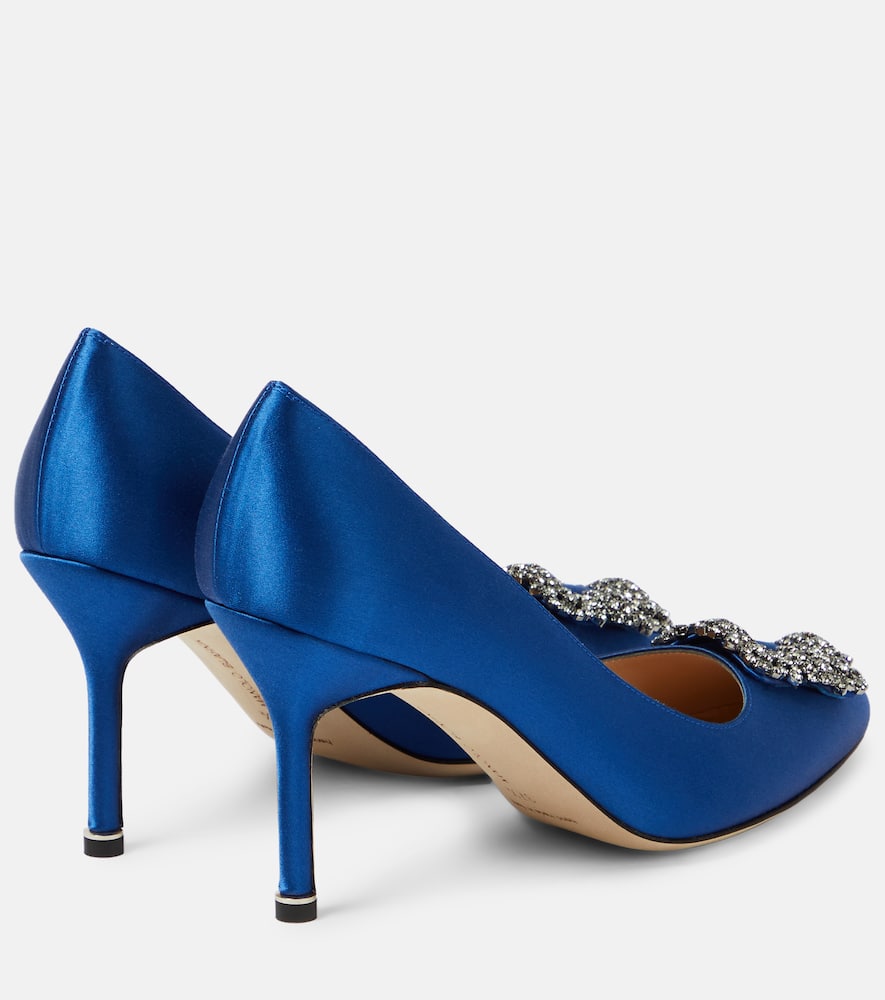Manolo Blahnik Hangisi 90 embellished satin pumps