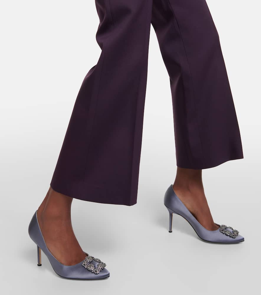 Manolo Blahnik Hangisi 90 embellished satin pumps