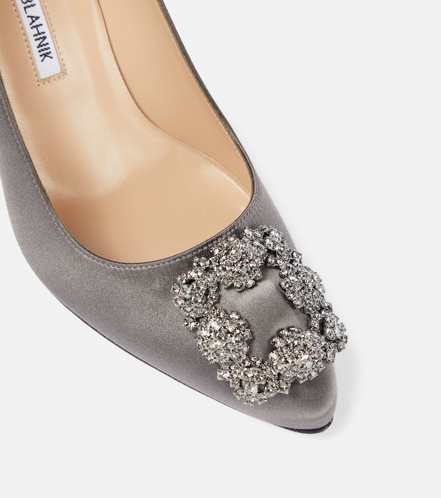 Manolo Blahnik Hangisi 90 embellished satin pumps