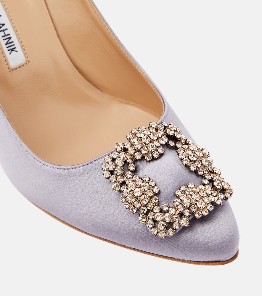 Manolo Blahnik Hangisi 90 embellished satin pumps