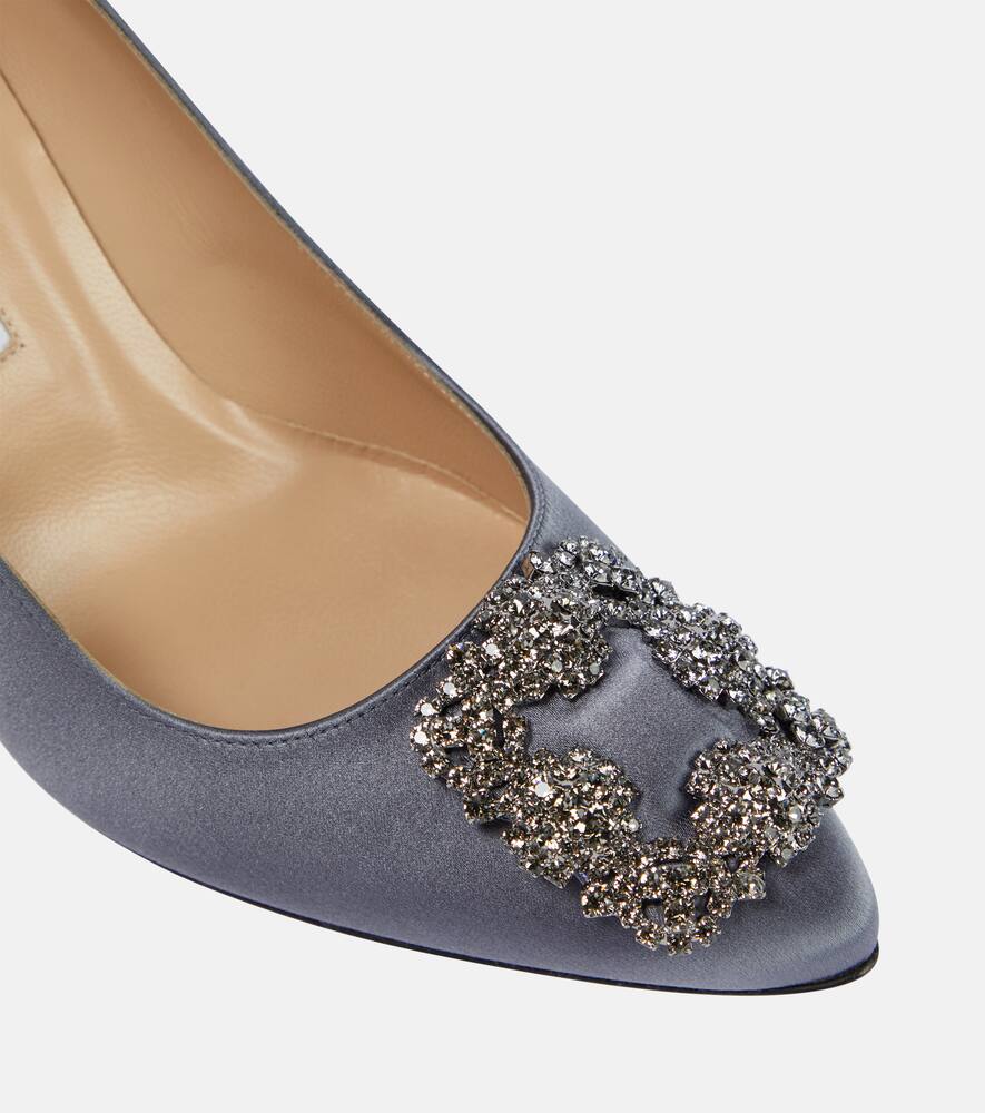Manolo Blahnik Hangisi 90 embellished satin pumps