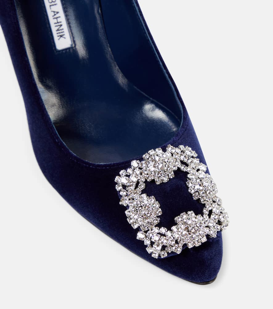 Manolo Blahnik Hangisi 90 embellished velvet pumps