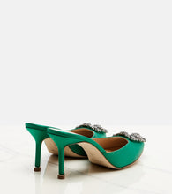 Manolo Blahnik Hangisimu 70 embellished satin mules