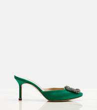 Manolo Blahnik Hangisimu 70 embellished satin mules
