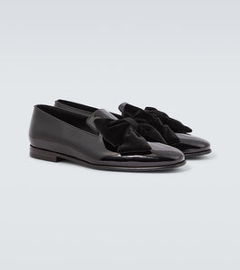 Manolo Blahnik Janser bow-detail patent leather loafers