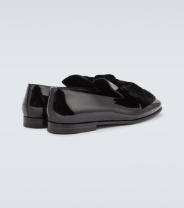 Manolo Blahnik Janser bow-detail patent leather loafers